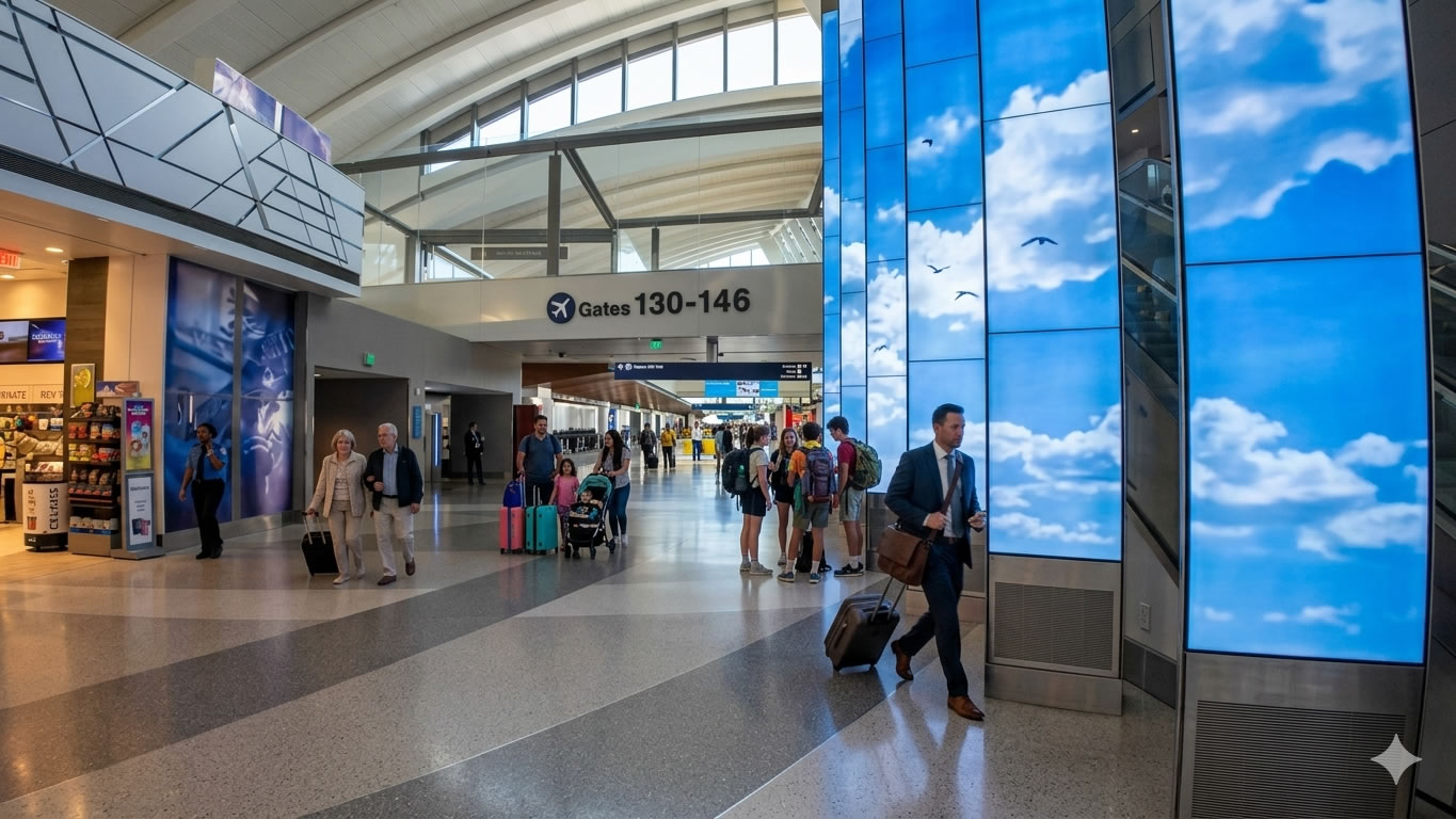 LAX TBIT Tom Bradley Terminal Gate 130-146 Area with Passengers